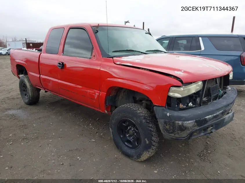CHEVROLET SILVERADO 2001, VIN 2GCEK19T711344367