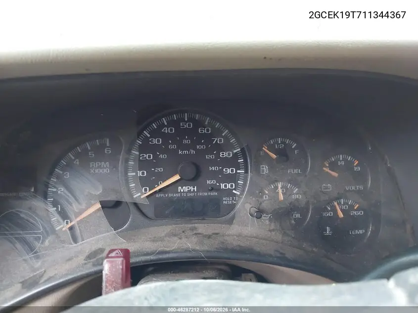 2001 CHEVROLET SILVERADO VIN 2GCEK19T711344367 — фото 7