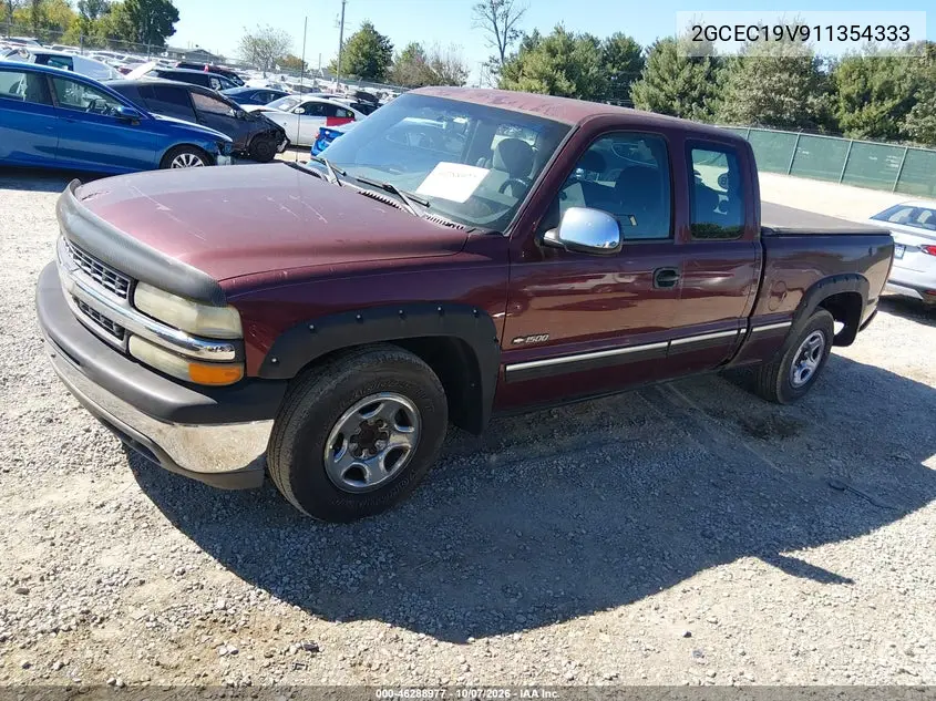 2001 CHEVROLET SILVERADO VIN 2GCEC19V911354333 — фото 2