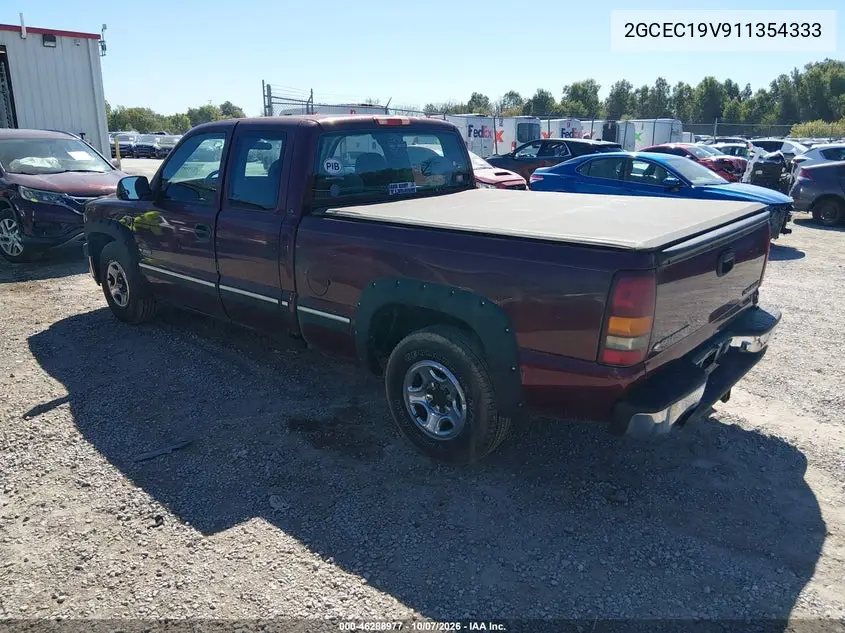 2001 CHEVROLET SILVERADO VIN 2GCEC19V911354333 — фото 3