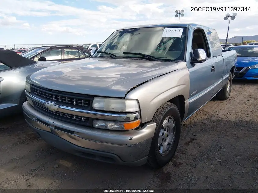 2001 CHEVROLET SILVERADO VIN 2GCEC19V911397344 — фото 2