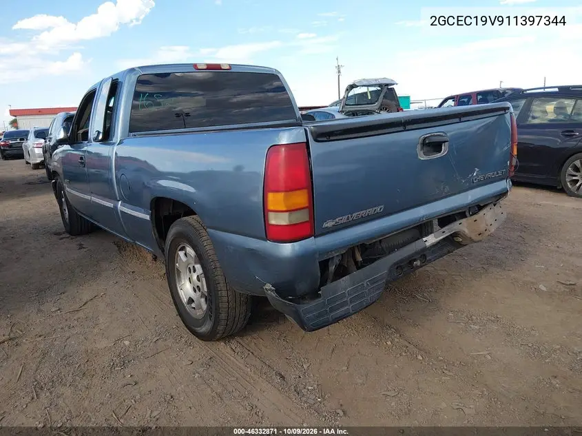 2001 CHEVROLET SILVERADO VIN 2GCEC19V911397344 — фото 3