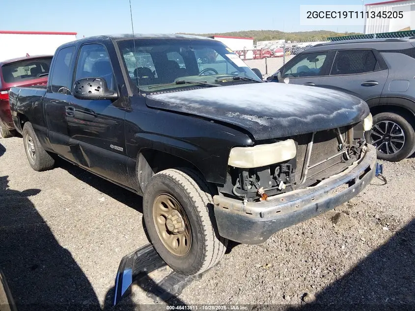 CHEVROLET SILVERADO 2001, VIN 2GCEC19T111345205