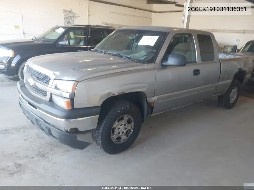 2003 CHEVROLET SILVERADO VIN 2GCEK19T031136351 — фото 2
