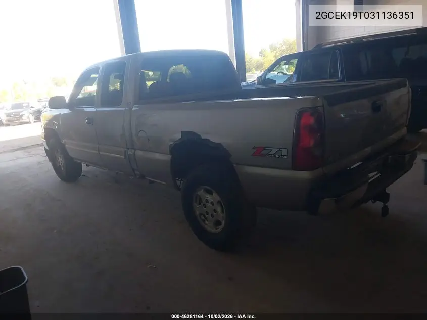 2003 CHEVROLET SILVERADO VIN 2GCEK19T031136351 — фото 3