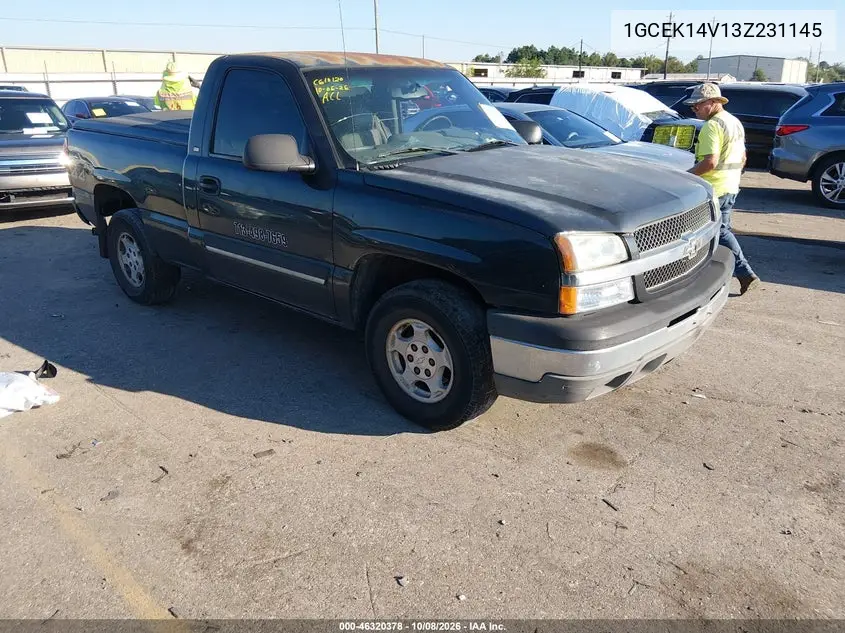 CHEVROLET SILVERADO 2003, VIN 1GCEK14V13Z231145