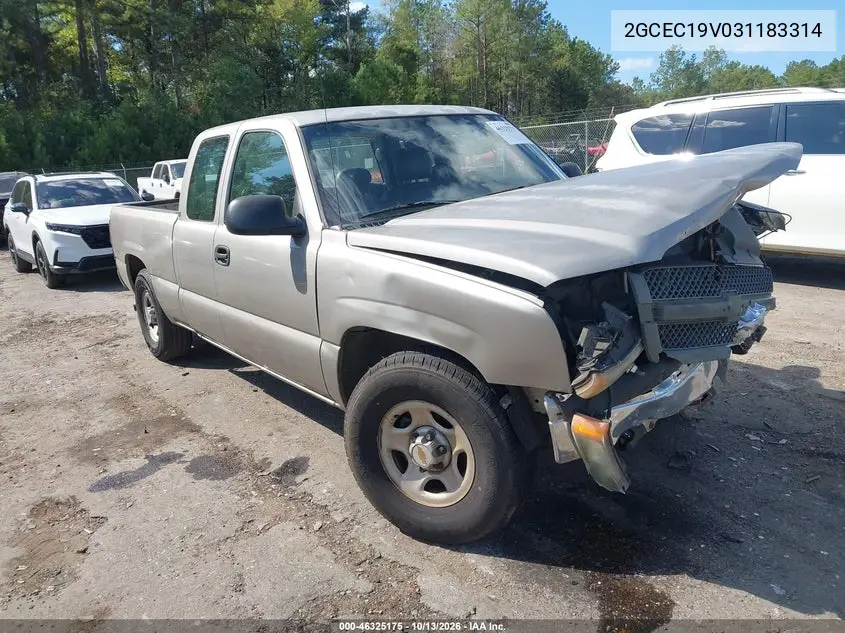 CHEVROLET SILVERADO 2003, VIN 2GCEC19V031183314