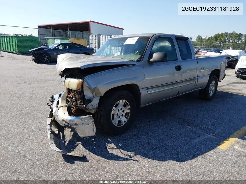 2003 CHEVROLET SILVERADO VIN 2GCEC19Z331181928 — фото 2