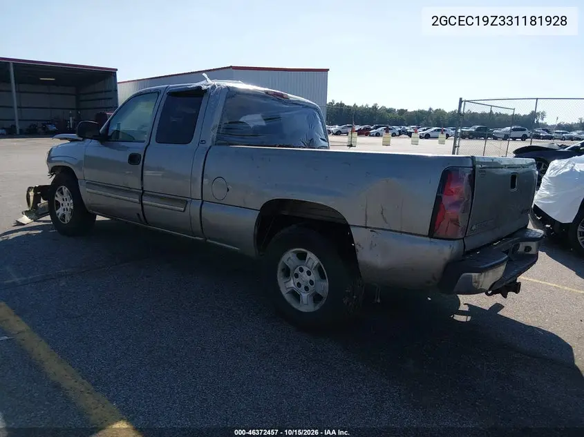 2003 CHEVROLET SILVERADO VIN 2GCEC19Z331181928 — фото 3