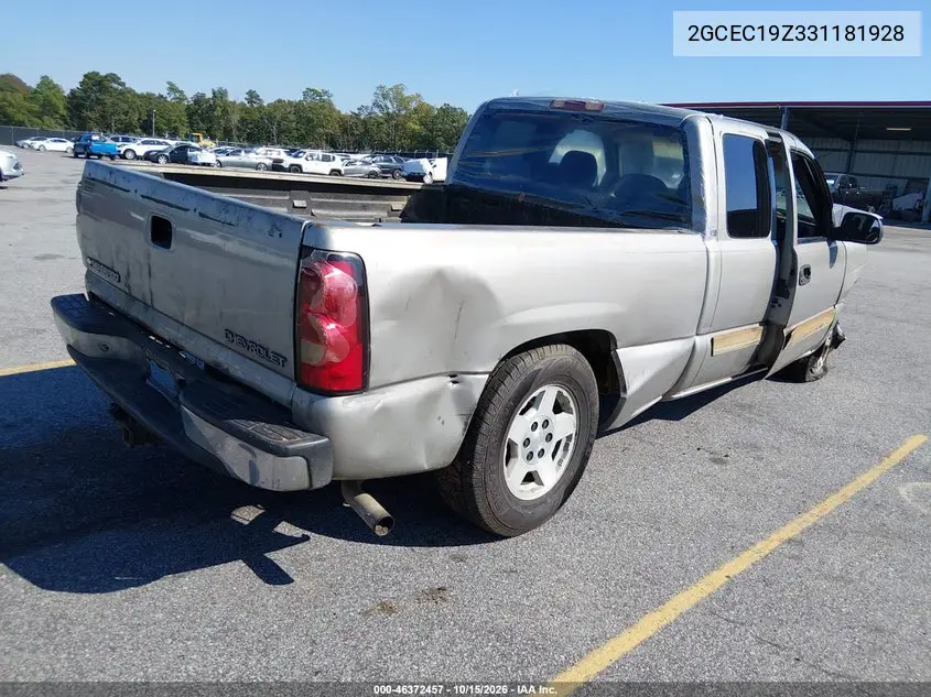 2003 CHEVROLET SILVERADO VIN 2GCEC19Z331181928 — фото 4