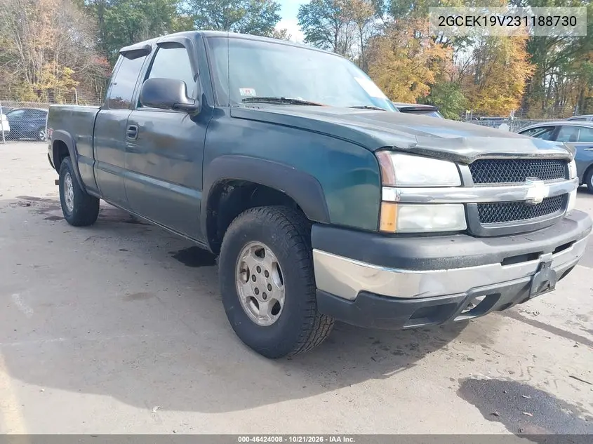 CHEVROLET SILVERADO 2003, VIN 2GCEK19V231188730