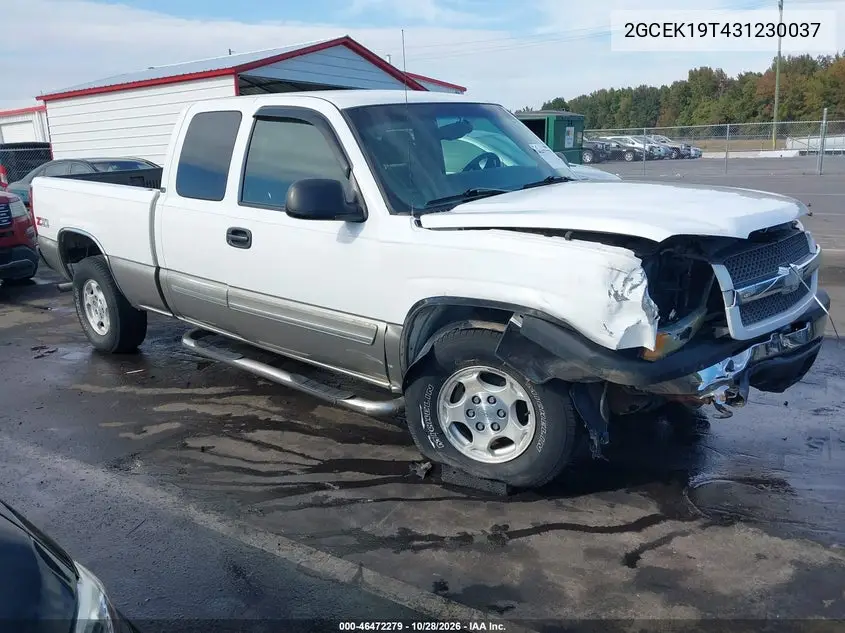 CHEVROLET SILVERADO 2003, VIN 2GCEK19T431230037