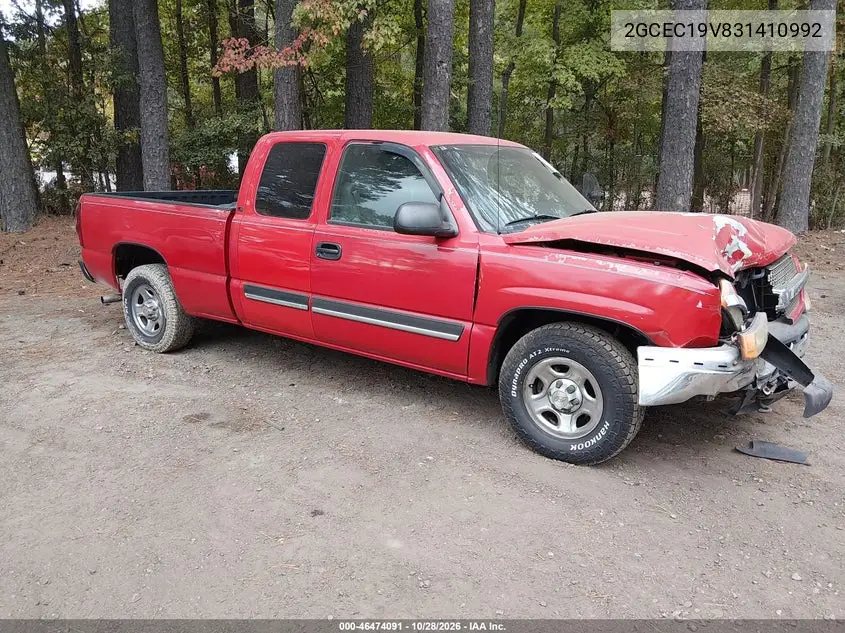 CHEVROLET SILVERADO 2003, VIN 2GCEC19V831410992