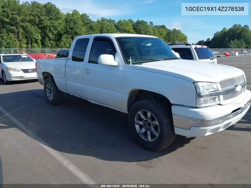 CHEVROLET SILVERADO 2004, VIN 1GCEC19X14Z278538