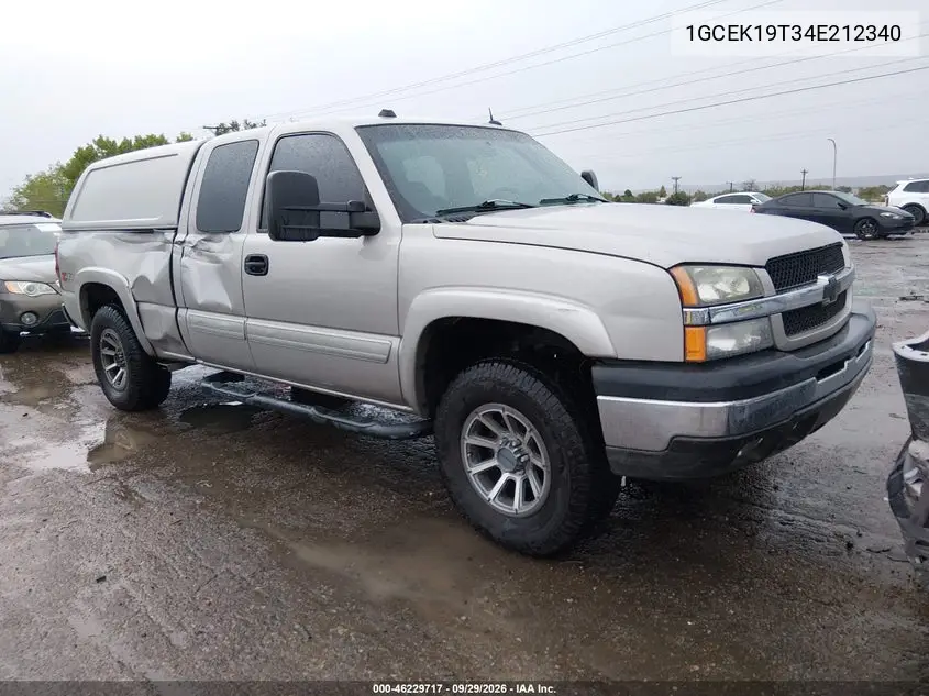CHEVROLET SILVERADO 2004, VIN 1GCEK19T34E212340