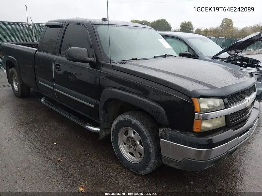 CHEVROLET SILVERADO 2004, VIN 1GCEK19T64E242089