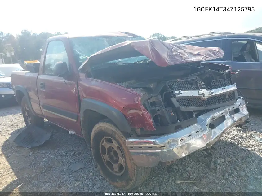 CHEVROLET SILVERADO 2004, VIN 1GCEK14T34Z125795