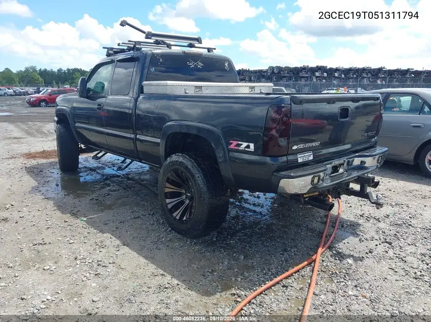 2005 CHEVROLET SILVERADO VIN 2GCEC19T051311794 — фото 3