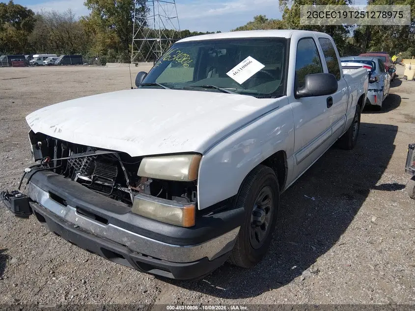 2005 CHEVROLET SILVERADO VIN 2GCEC19T251278975 — фото 2