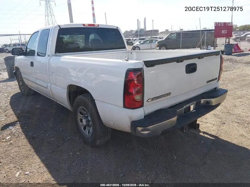 2005 CHEVROLET SILVERADO VIN 2GCEC19T251278975 — фото 3