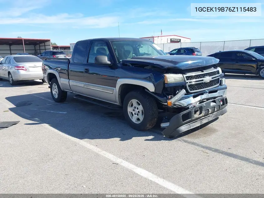 CHEVROLET SILVERADO 2006, VIN 1GCEK19B76Z115483