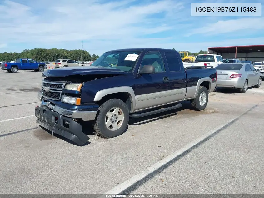 2006 CHEVROLET SILVERADO VIN 1GCEK19B76Z115483 — фото 2