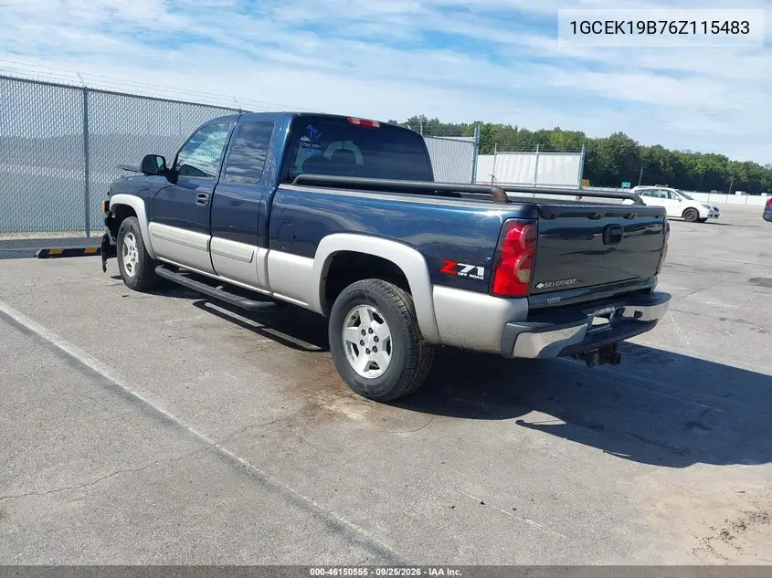 2006 CHEVROLET SILVERADO VIN 1GCEK19B76Z115483 — фото 3