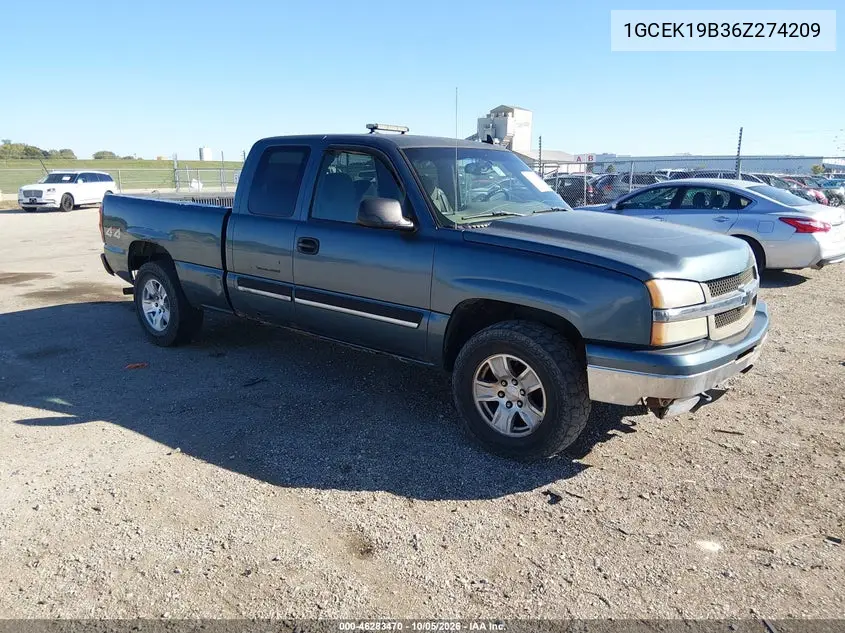 CHEVROLET SILVERADO 2006, VIN 1GCEK19B36Z274209