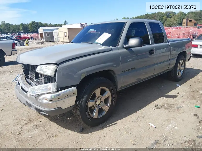 2006 CHEVROLET SILVERADO VIN 1GCEC19T86Z155870 — фото 2