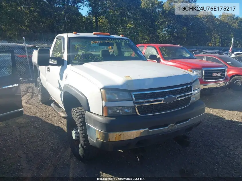 CHEVROLET SILVERADO 2006, VIN 1GCHK24U76E175217