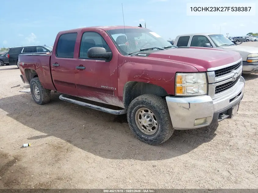 CHEVROLET SILVERADO 2007, VIN 1GCHK23K27F538387