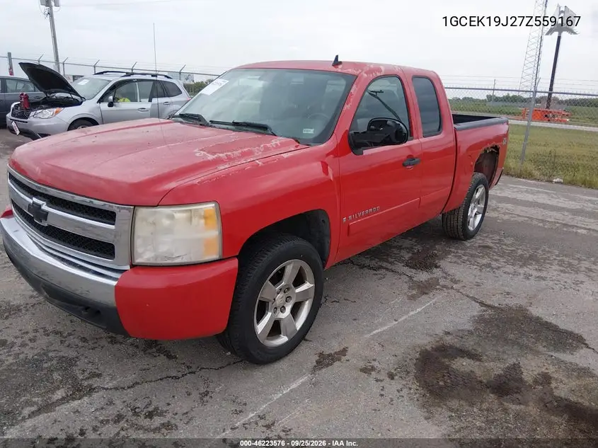 2007 CHEVROLET SILVERADO VIN 1GCEK19J27Z559167 — фото 2