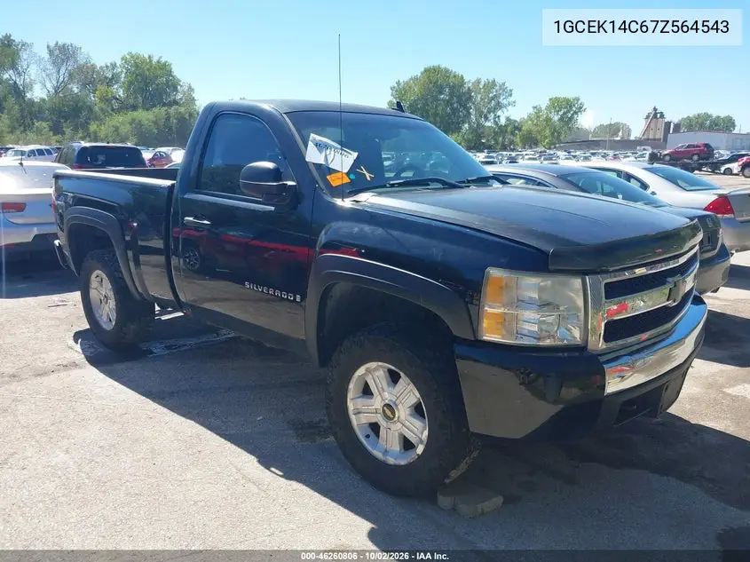 CHEVROLET SILVERADO 2007, VIN 1GCEK14C67Z564543