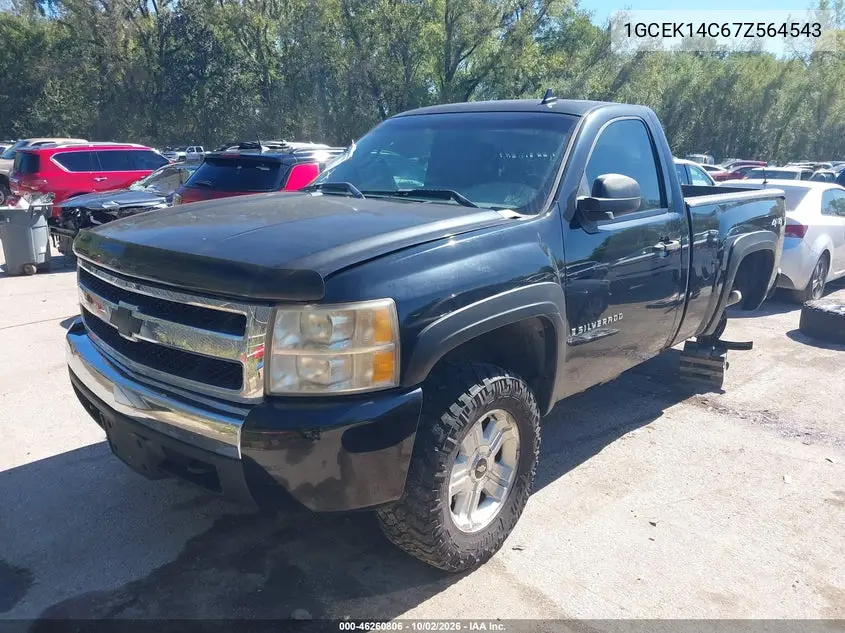 2007 CHEVROLET SILVERADO VIN 1GCEK14C67Z564543 — фото 2