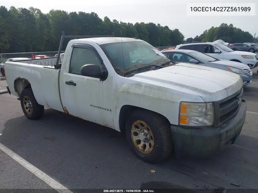 CHEVROLET SILVERADO 2007, VIN 1GCEC14C27Z561989