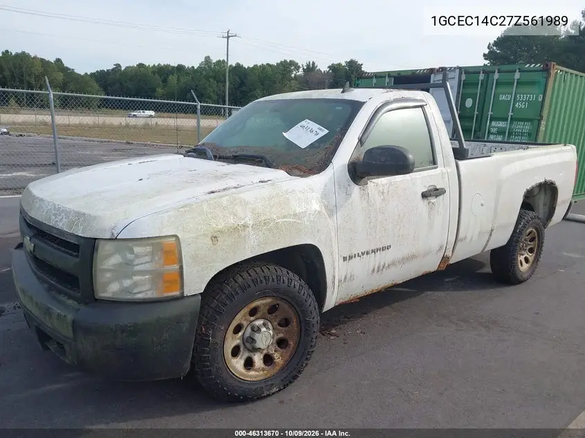 2007 CHEVROLET SILVERADO VIN 1GCEC14C27Z561989 — фото 2