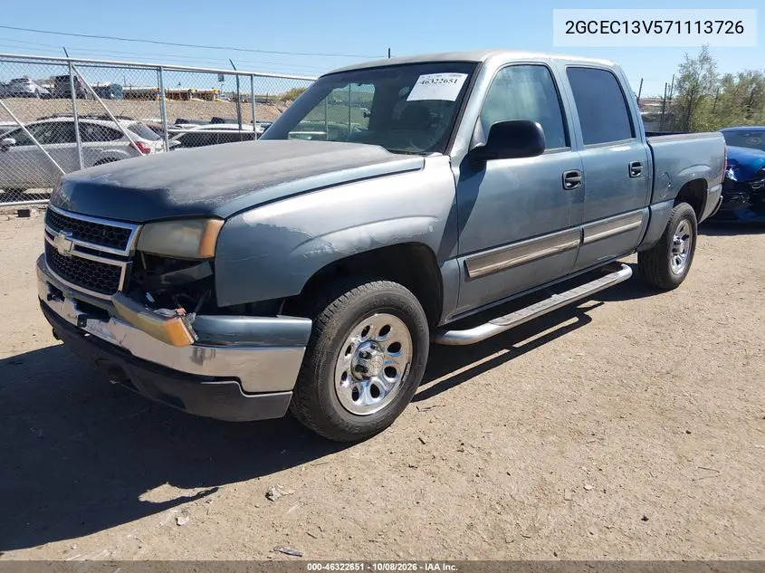 2007 CHEVROLET SILVERADO VIN 2GCEC13V571113726 — фото 2