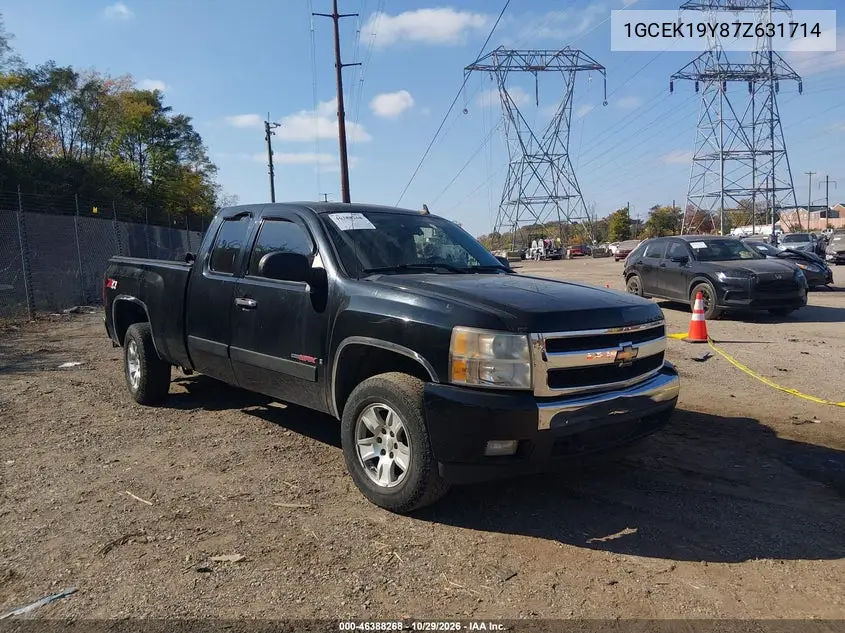 CHEVROLET SILVERADO 2007, VIN 1GCEK19Y87Z631714