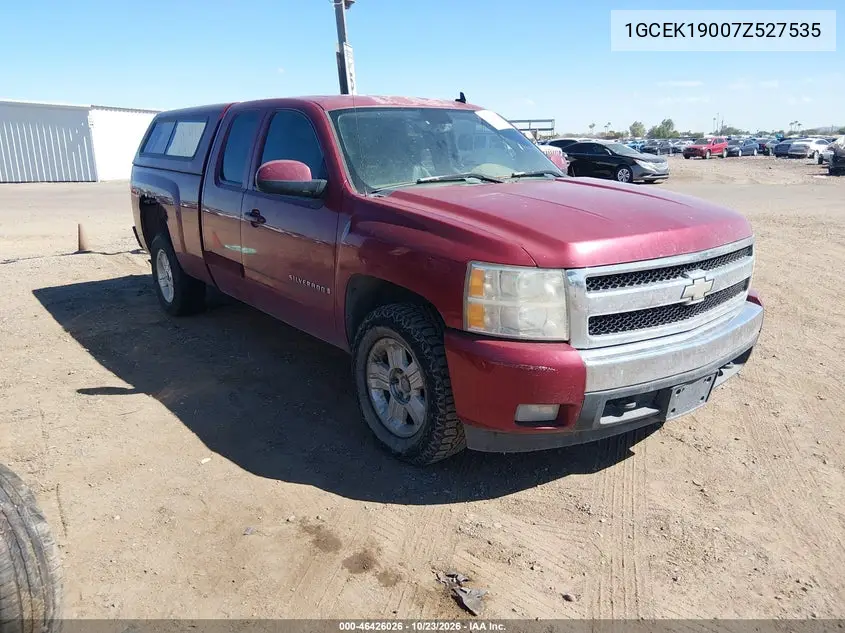 CHEVROLET SILVERADO 2007, VIN 1GCEK19007Z527535