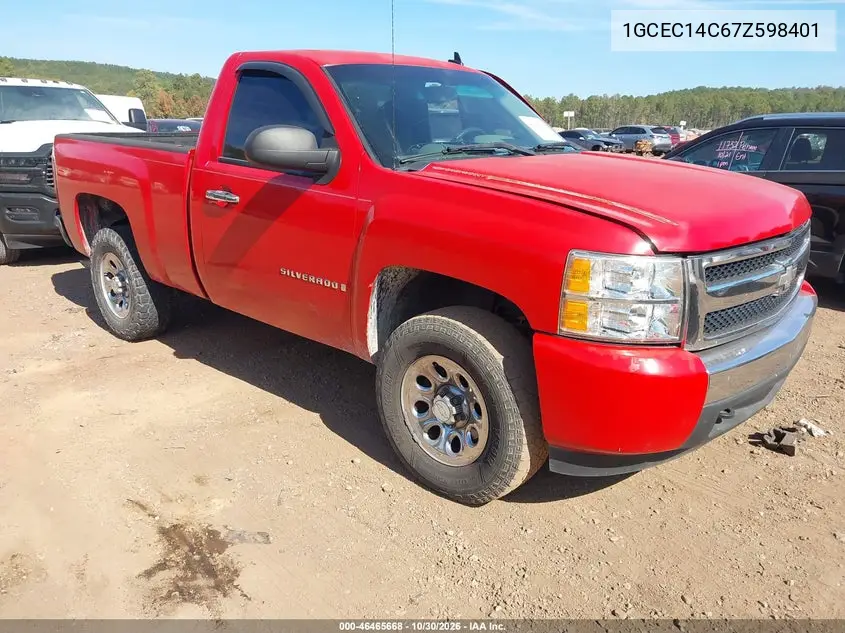CHEVROLET SILVERADO 2007, VIN 1GCEC14C67Z598401