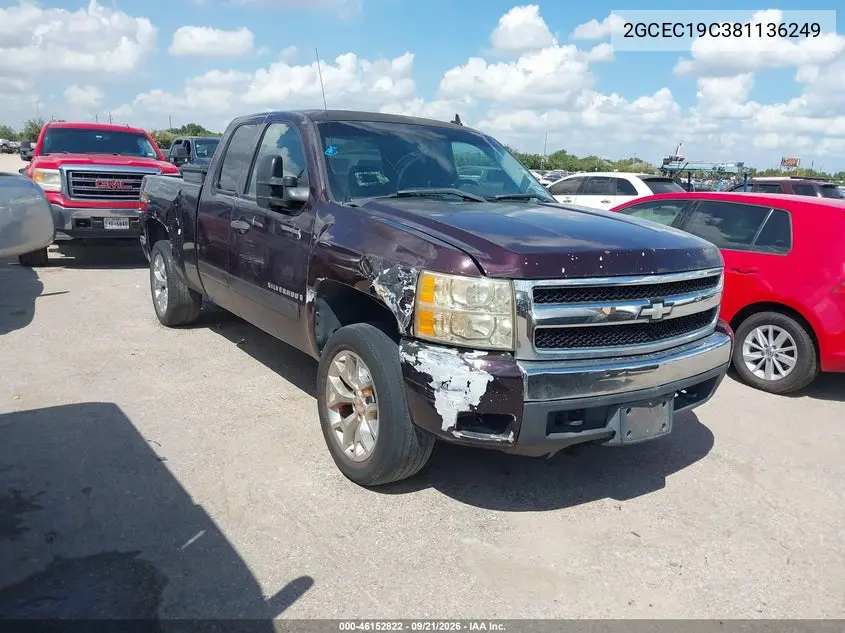 CHEVROLET SILVERADO 2008, VIN 2GCEC19C381136249