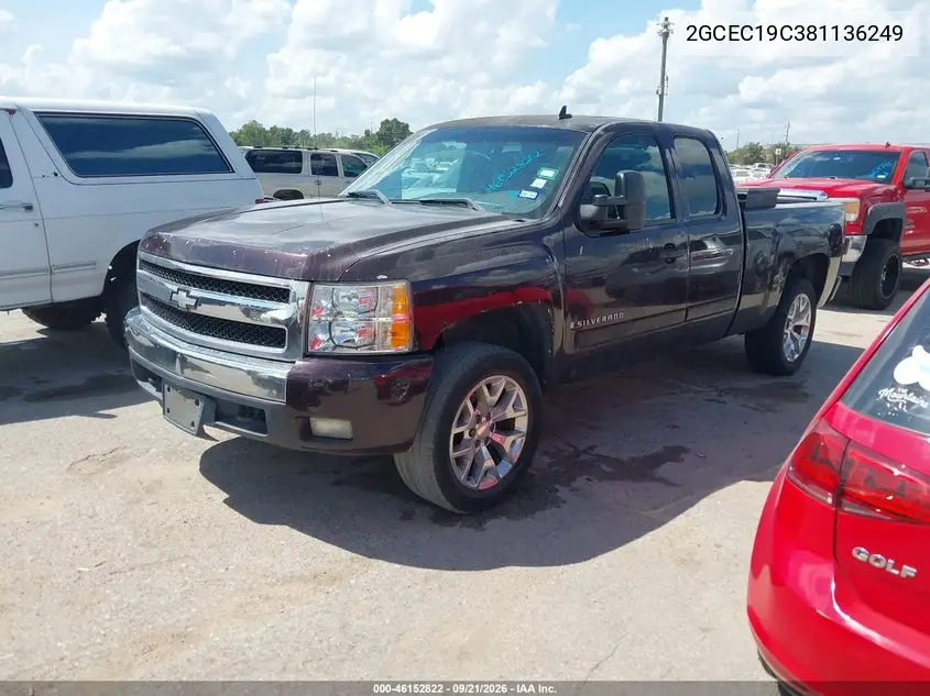 2008 CHEVROLET SILVERADO VIN 2GCEC19C381136249 — фото 2