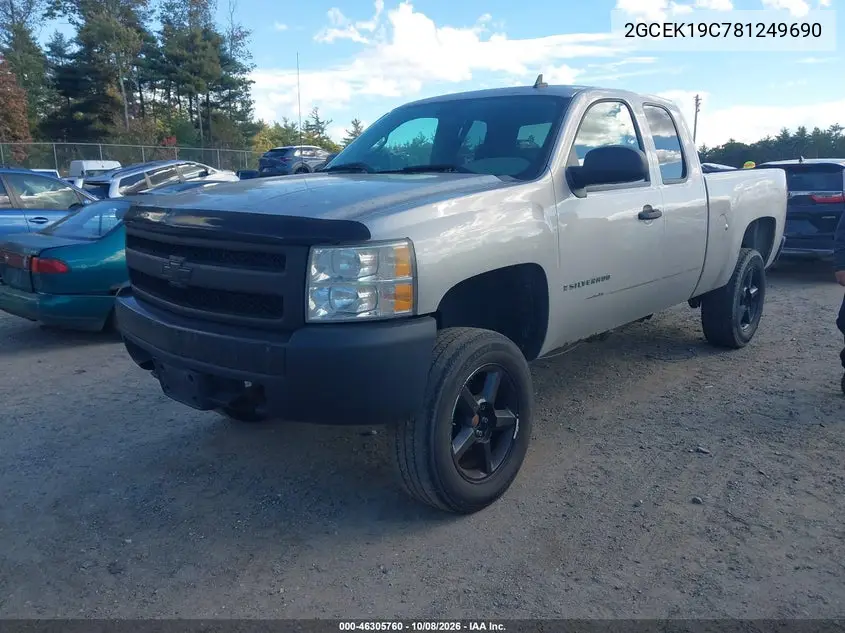 2008 CHEVROLET SILVERADO VIN 2GCEK19C781249690 — фото 2