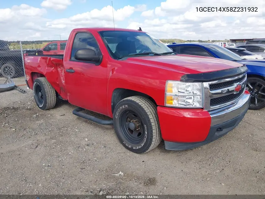 CHEVROLET SILVERADO 2008, VIN 1GCEC14X58Z231932