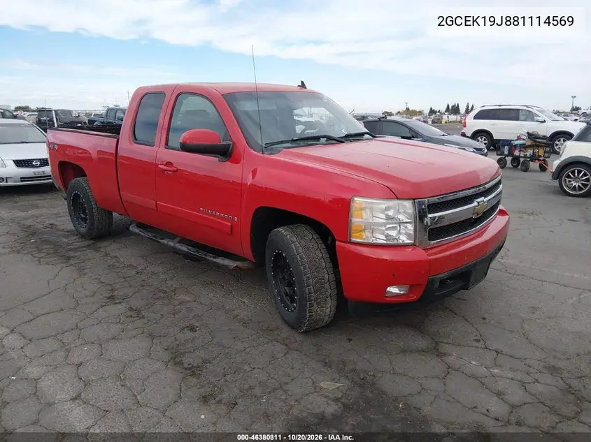 CHEVROLET SILVERADO 2008, VIN 2GCEK19J881114569