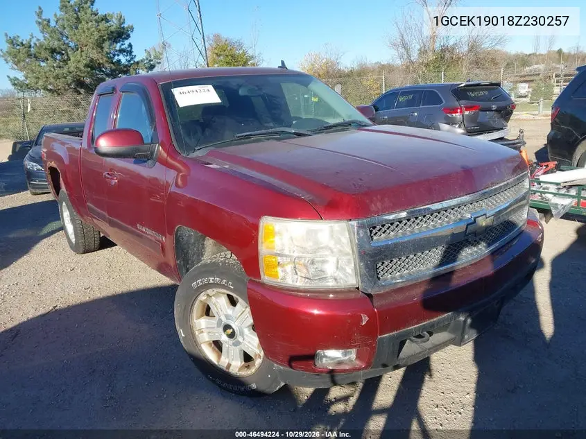 CHEVROLET SILVERADO 2008, VIN 1GCEK19018Z230257