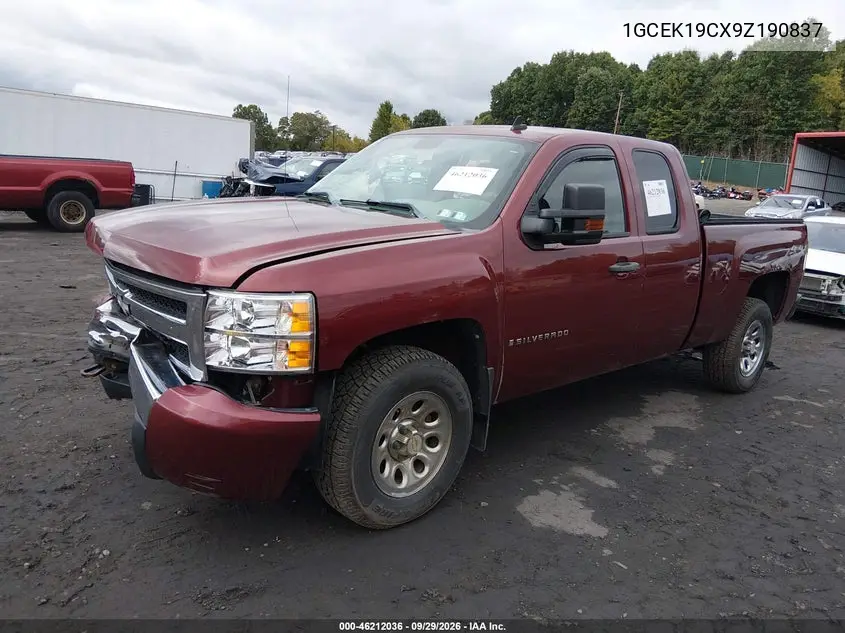 2009 CHEVROLET SILVERADO VIN 1GCEK19CX9Z190837 — фото 2