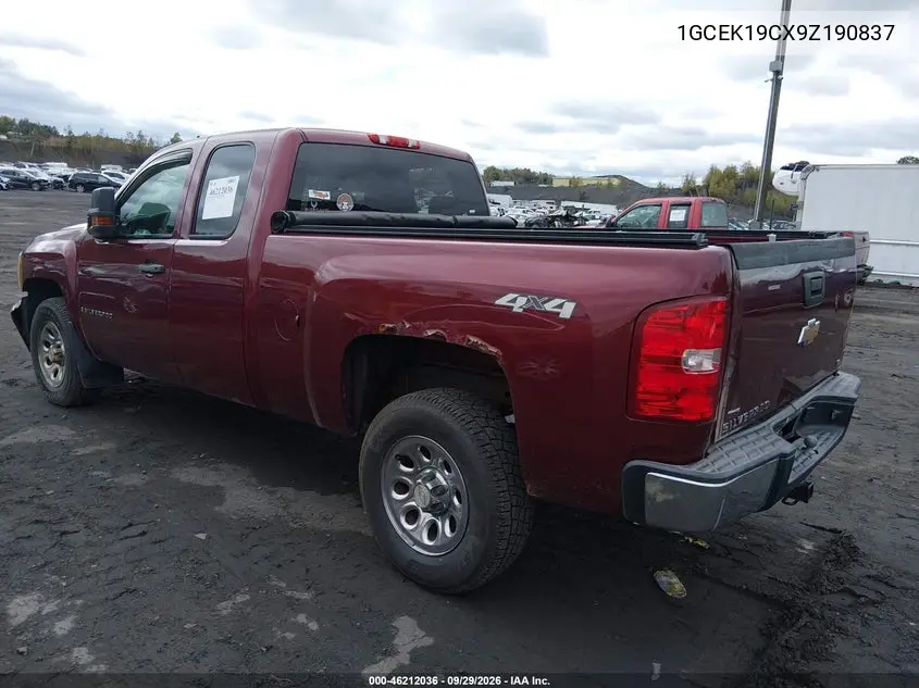 2009 CHEVROLET SILVERADO VIN 1GCEK19CX9Z190837 — фото 3