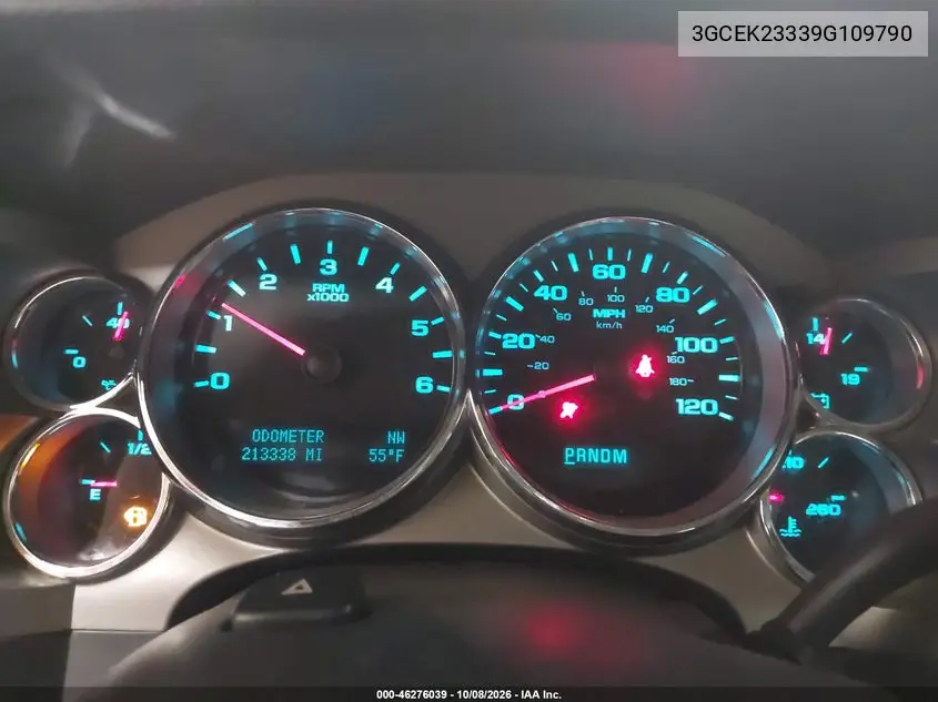 2009 CHEVROLET SILVERADO VIN 3GCEK23339G109790 — фото 7