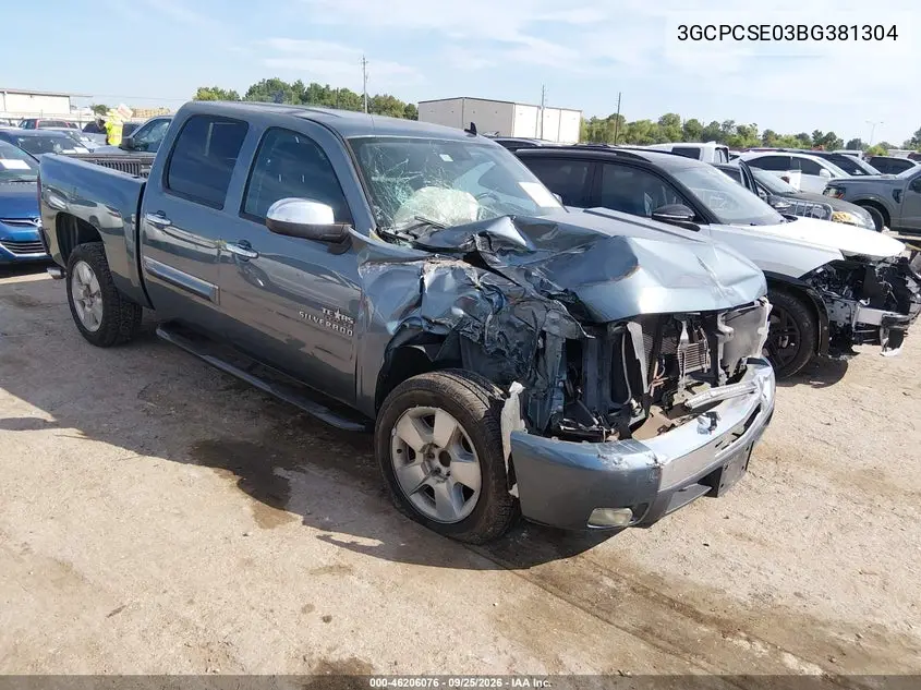 CHEVROLET SILVERADO 2011, VIN 3GCPCSE03BG381304